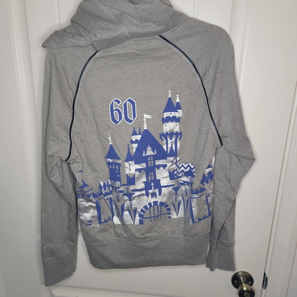 Disneyland 60th Anniversary Zip-up Sweater, Women's Large, Gray - Picture 3 of 6